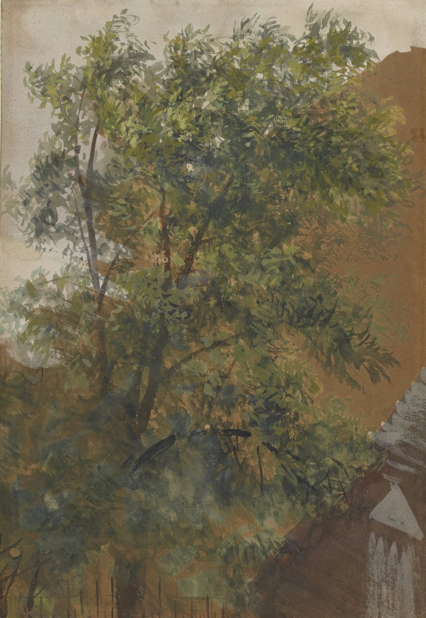 Uitzicht vanuit het raam van zijn atelier in de Marienstraße 22 door Adolph Menzel