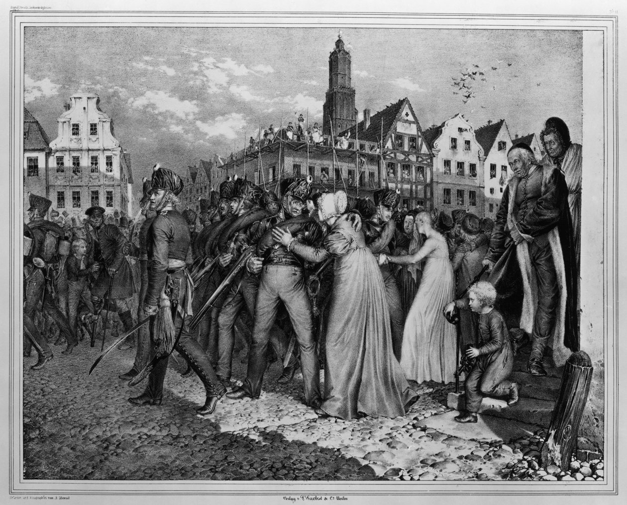 De vrijwilligers van 1813 door Adolph Menzel