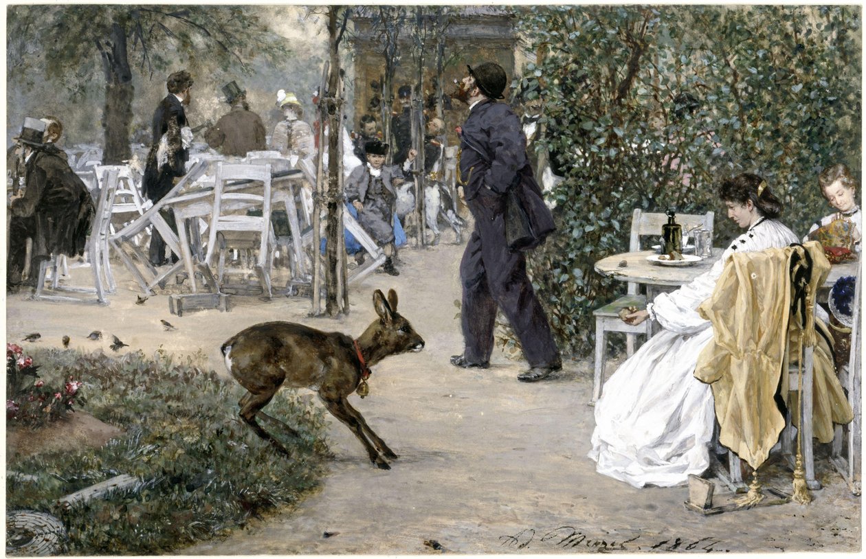 Het tuincafé Moritzhof. Uit het „Kinderalbum“ door Adolph Menzel