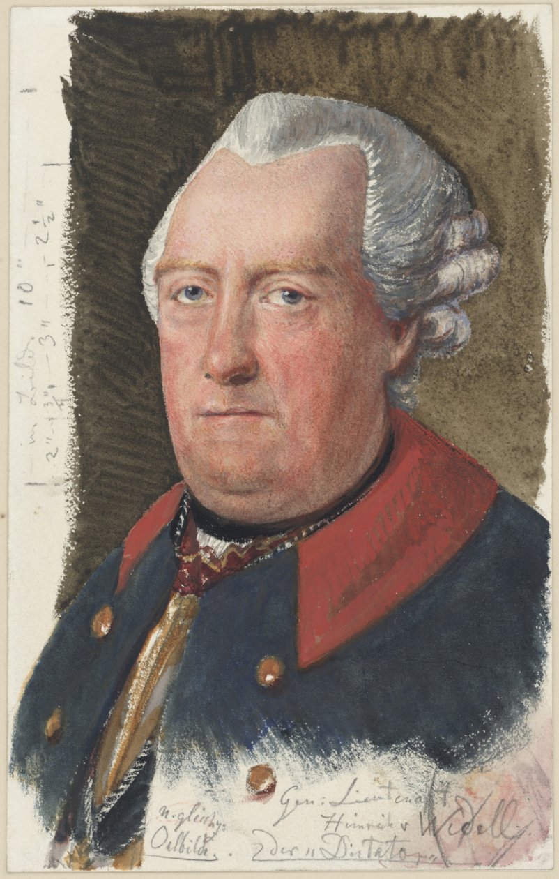 Generaal-luitenant Heinrich von Wedell door Adolph Menzel