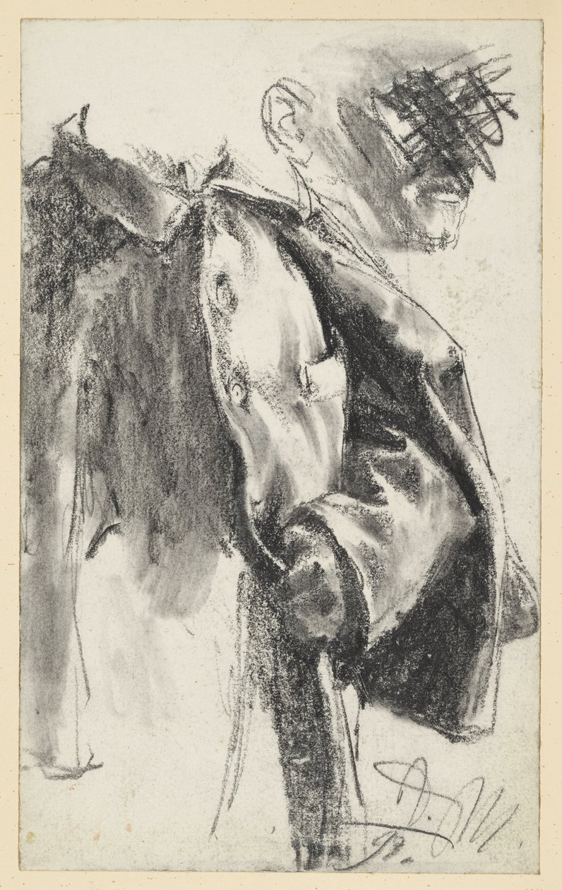 Havelock- en gezichtsstudie (de laatste afgewezen) door Adolph Menzel