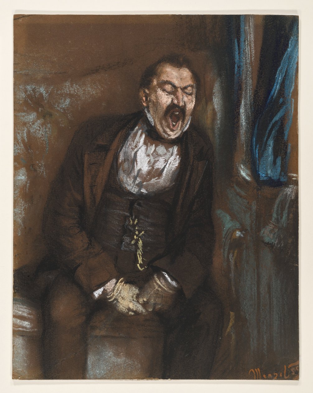 De heer in de coupé door Adolph Menzel