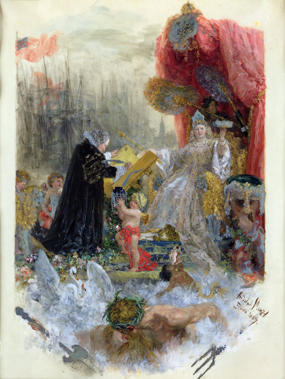 Ereburgerschap Document van de Stad Hamburg, 1887 door Adolph Menzel