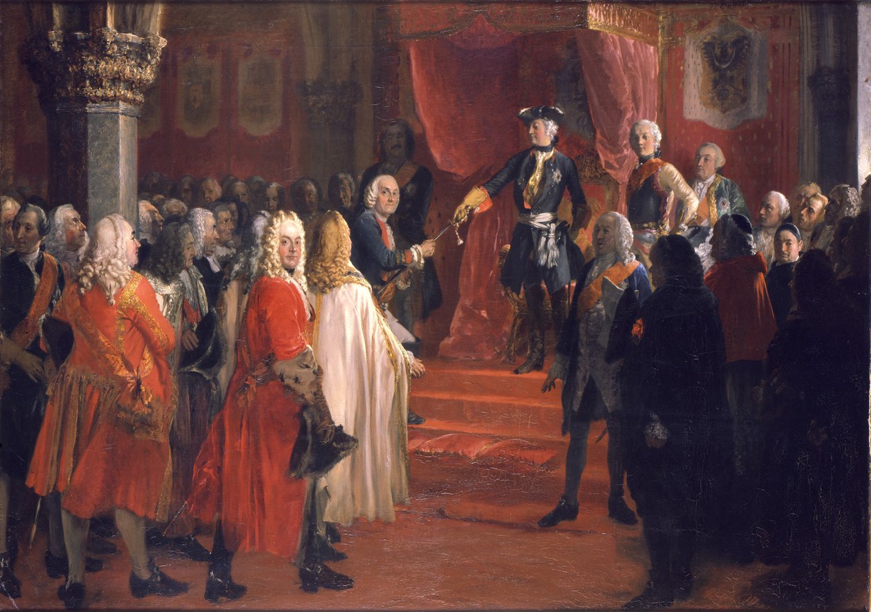 Eerbetoon aan de Silezische standen door Adolph Menzel