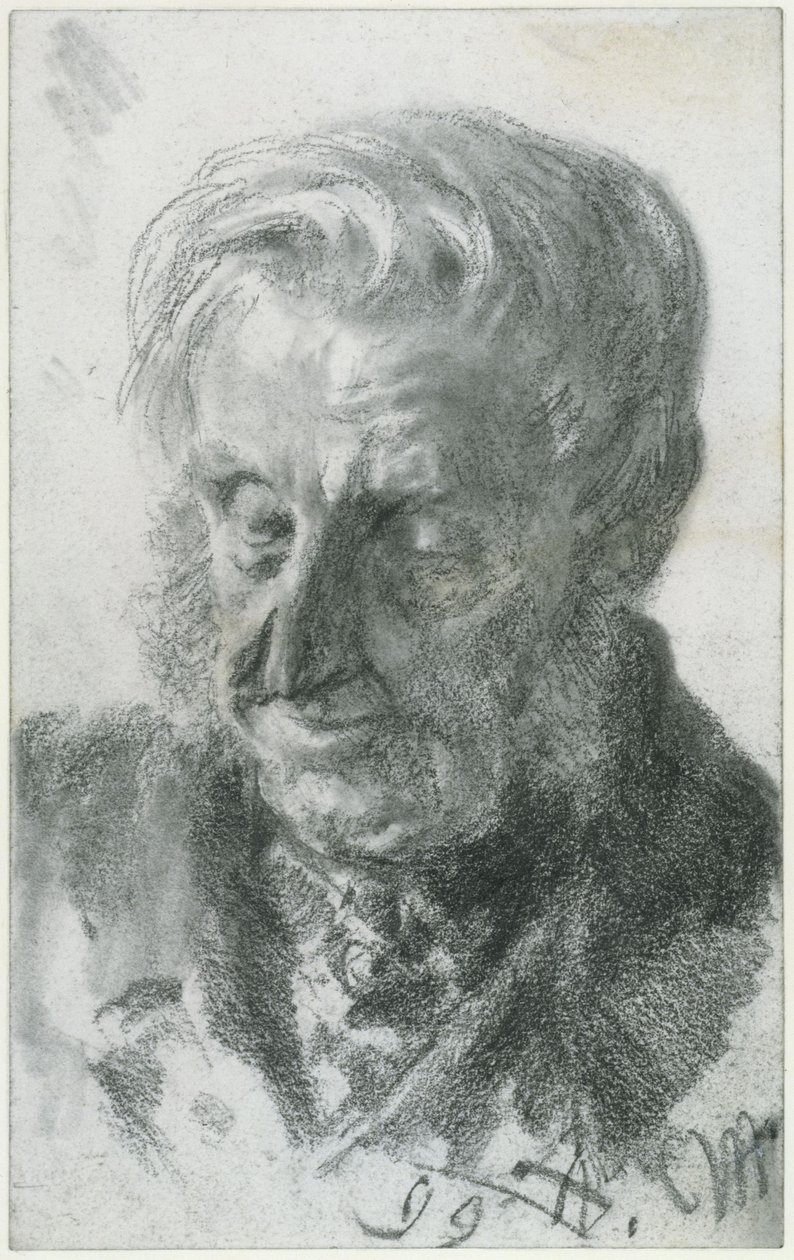 Hoofd van een oude man door Adolph Menzel