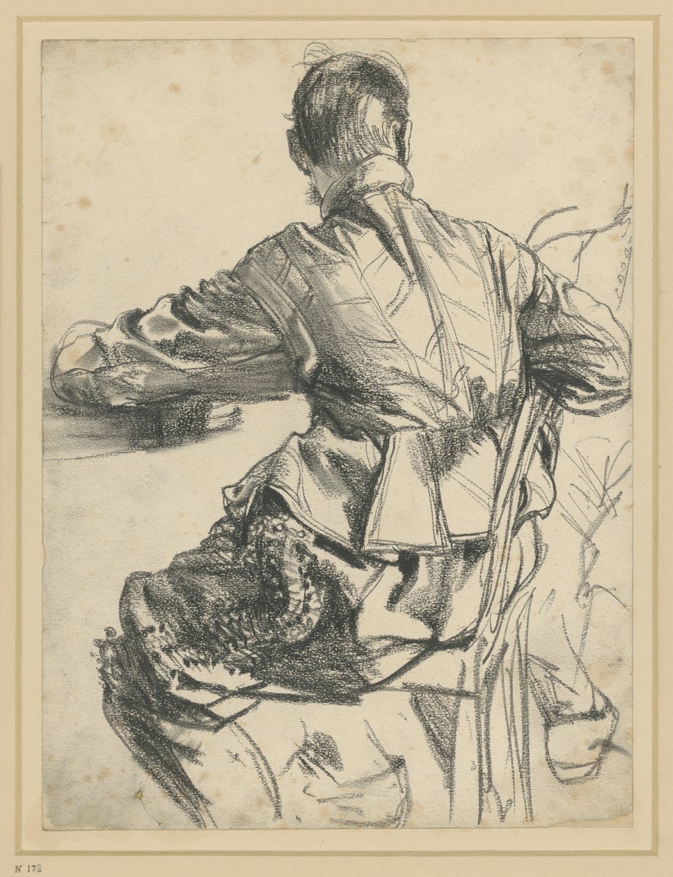 Model in het ceremoniële gewaad van keurvorst Johann Georg I van Saksen, Historisch Museum, Dresden door Adolph Menzel