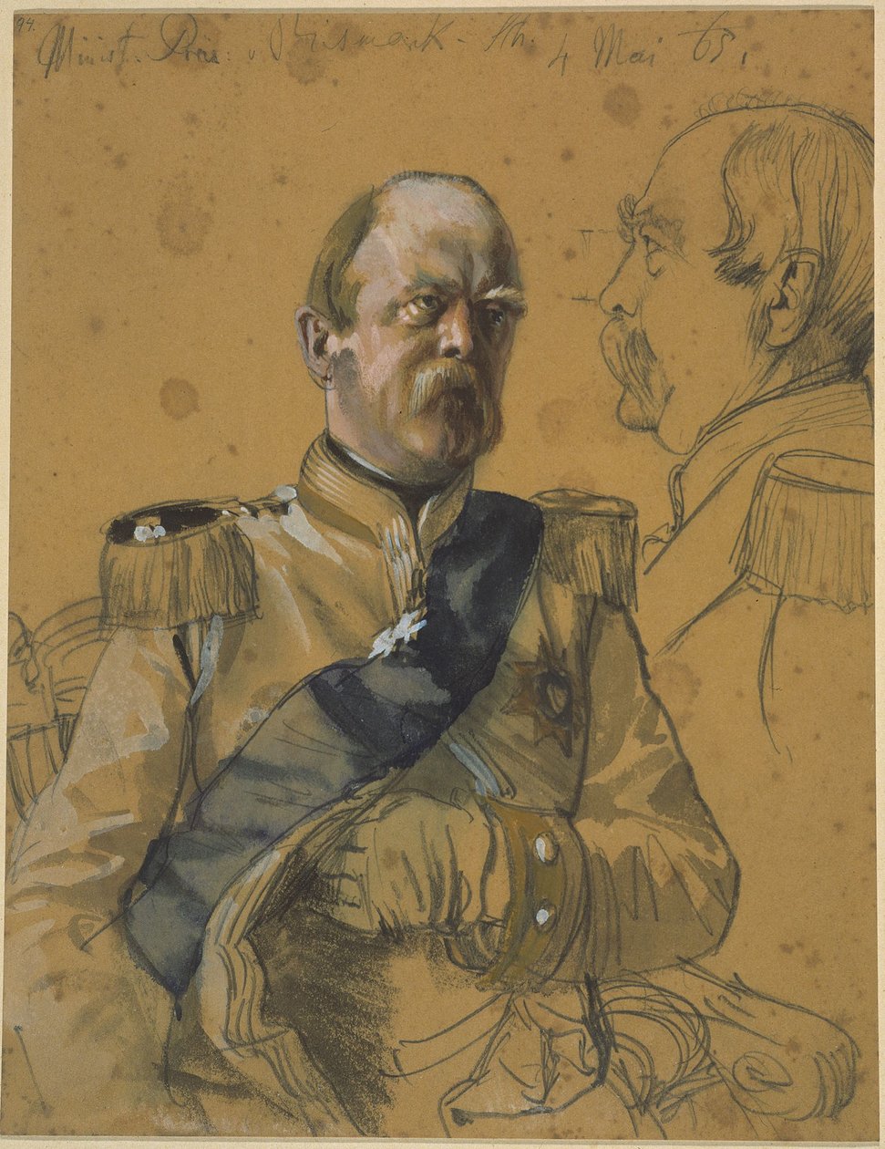 Otto graaf von Bismarck-Schönhausen. Studie naar het schilderij „De kroning van Wilhelm I in Königsberg“ door Adolph Menzel