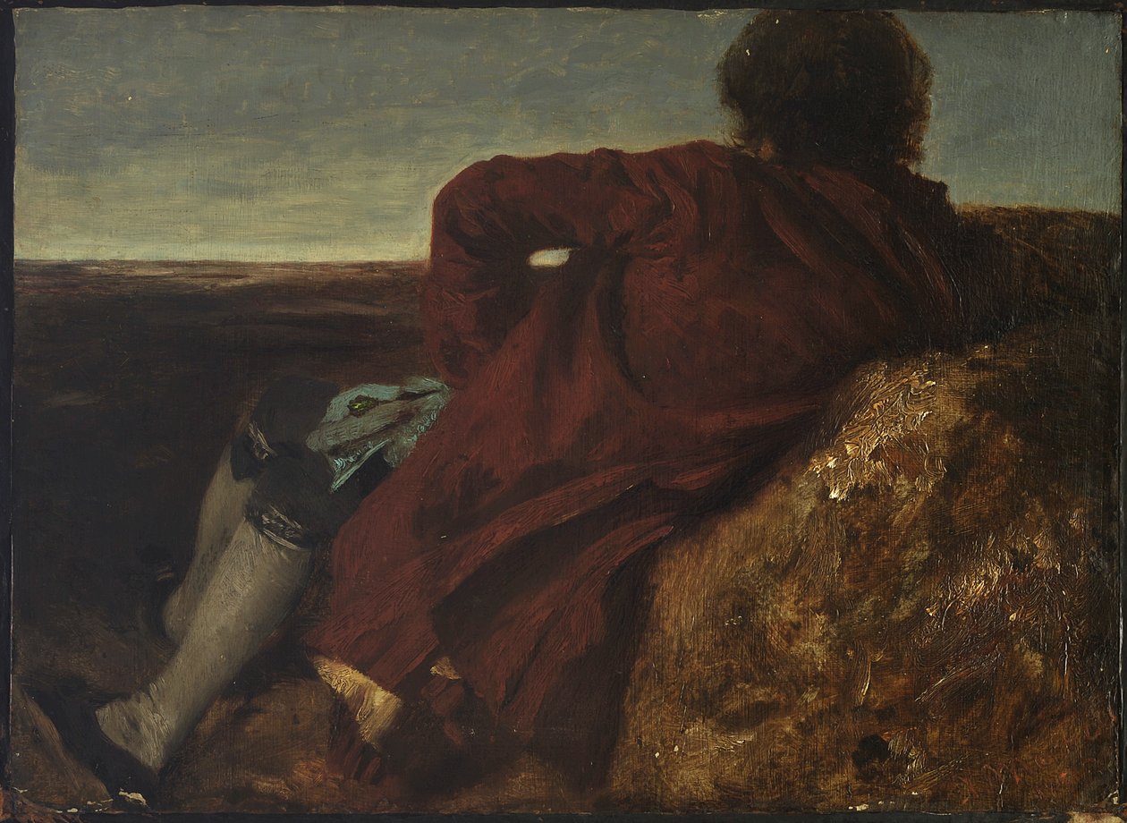 Rustende man door Adolph Menzel