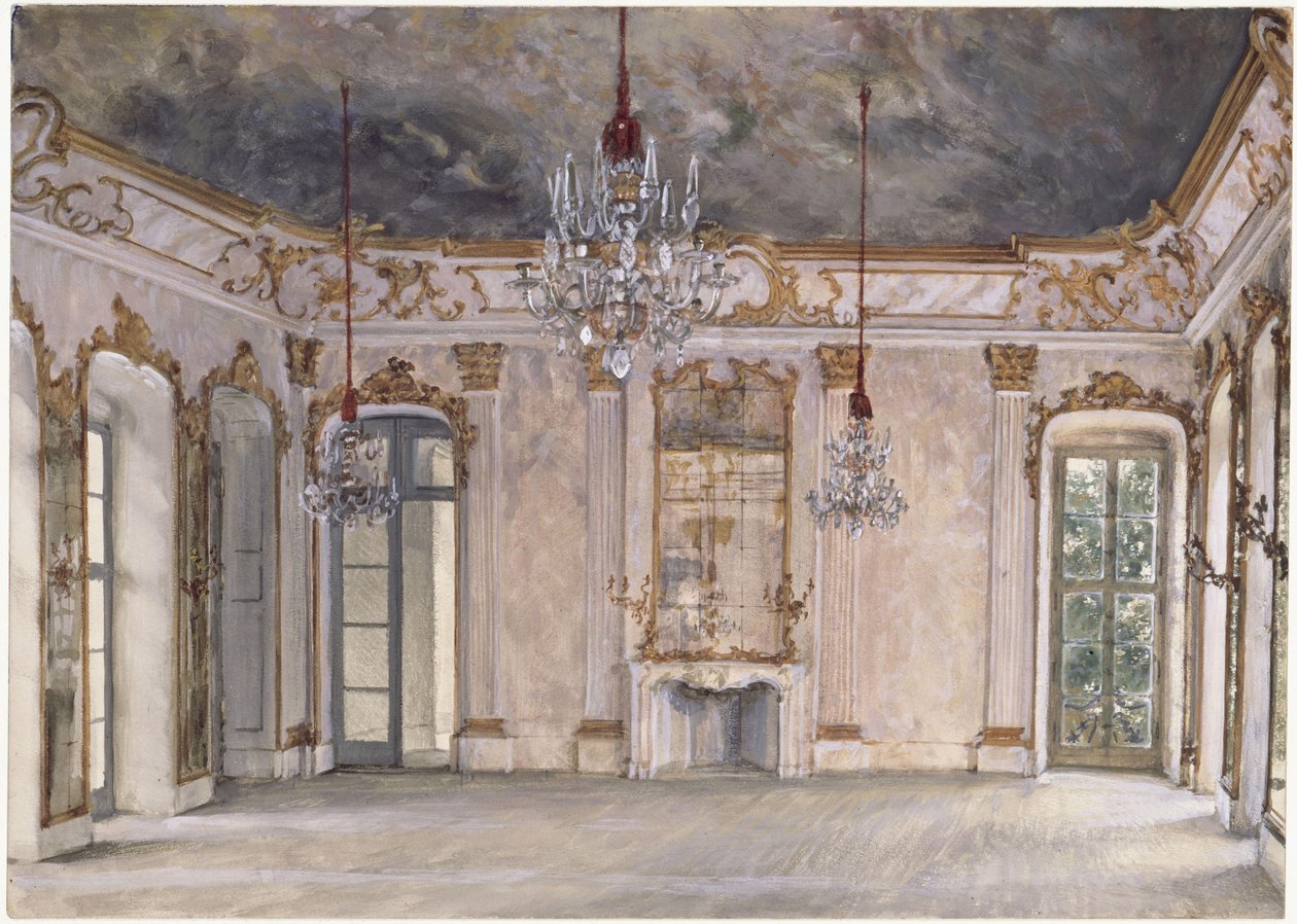 Zaal in het kasteel van Rheinsberg door Adolph Menzel