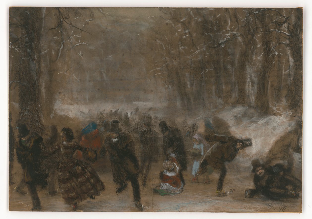 schaatsers door Adolph Menzel