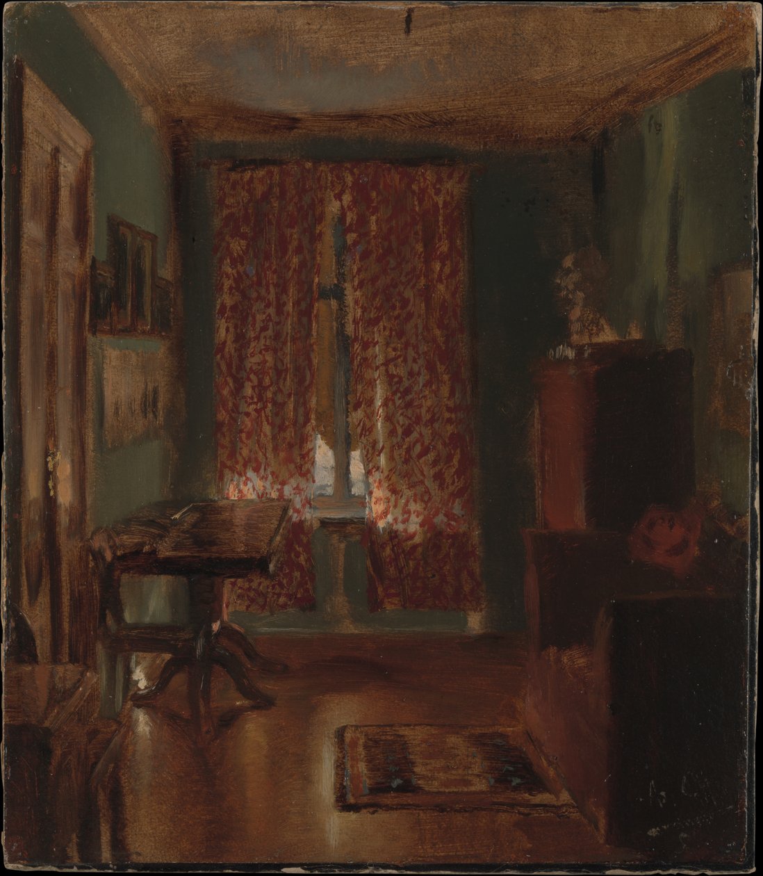 De salon van de kunstenaar in de Ritterstrasse door Adolph Menzel