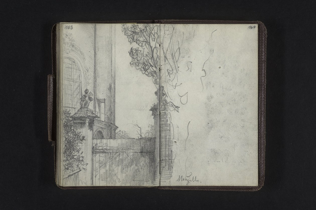 Poort naast de kloosterkerk van Neuzelle door Adolph Menzel