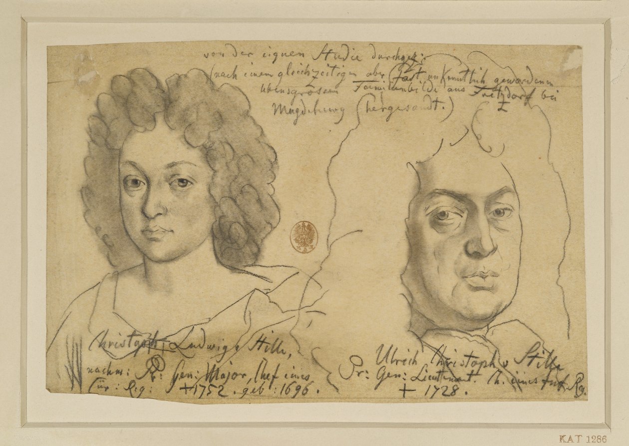 Ulrich Christoph von Stille. Pruisische luitenant-generaal, en daarnaast Christoph Ludwig von Stille. Pruisische generaal-majoor door Adolph Menzel