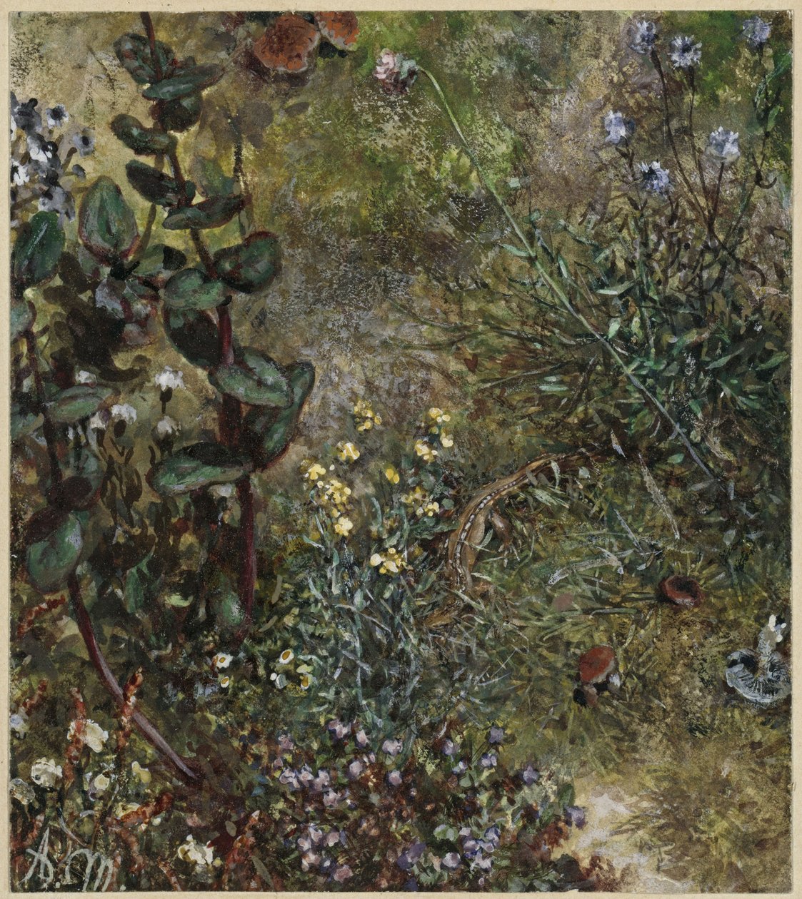 Bosgrond met de hagedis. Uit het „Kinderalbum“ door Adolph Menzel