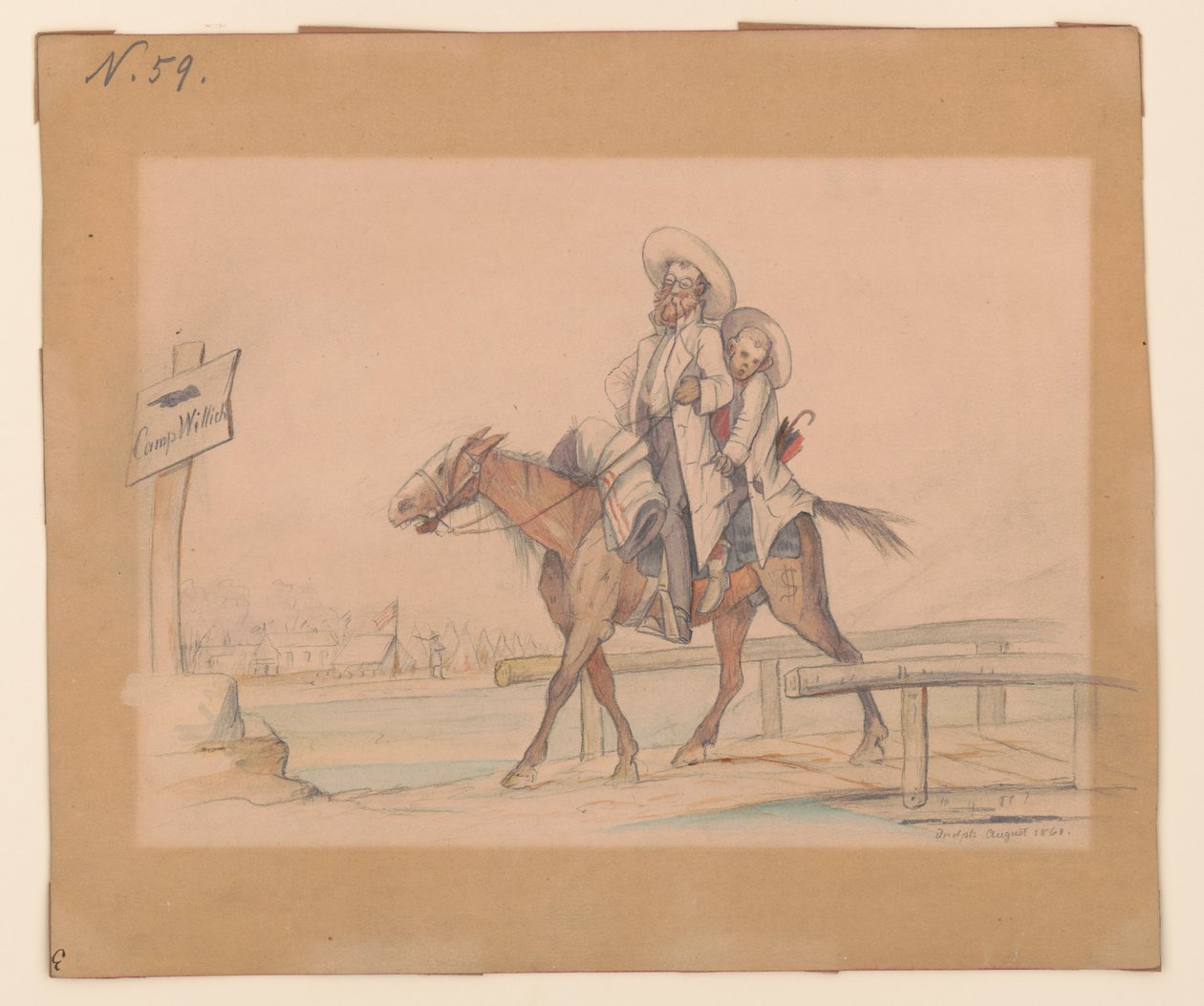 Henry Von Trebra en Louis V. Trebra arriveren in Camp Morton, Indpls van hun boerderij in Madison, Ill. door Adolph Metzner