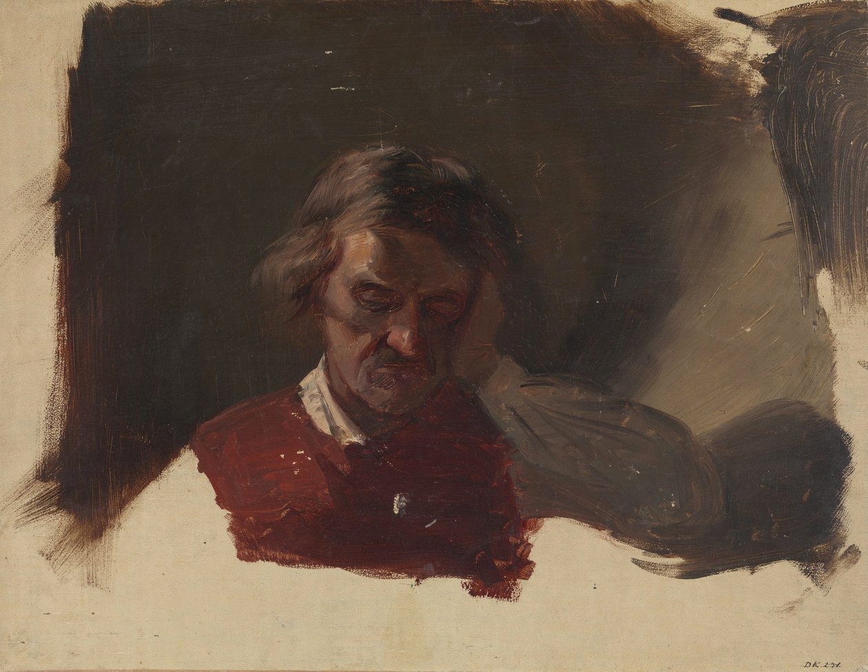 Boer. Studie voor devotie in de Laagkerk door Adolph Tidemand