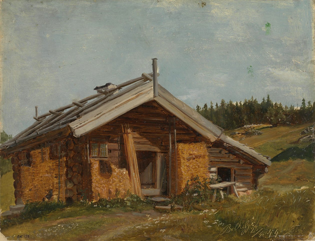 Boerderij bij Bolkesjø door Adolph Tidemand