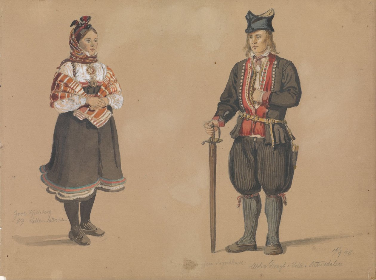Gro Kjelleberg; Bjugen Sagneskare, Valle door Adolph Tidemand