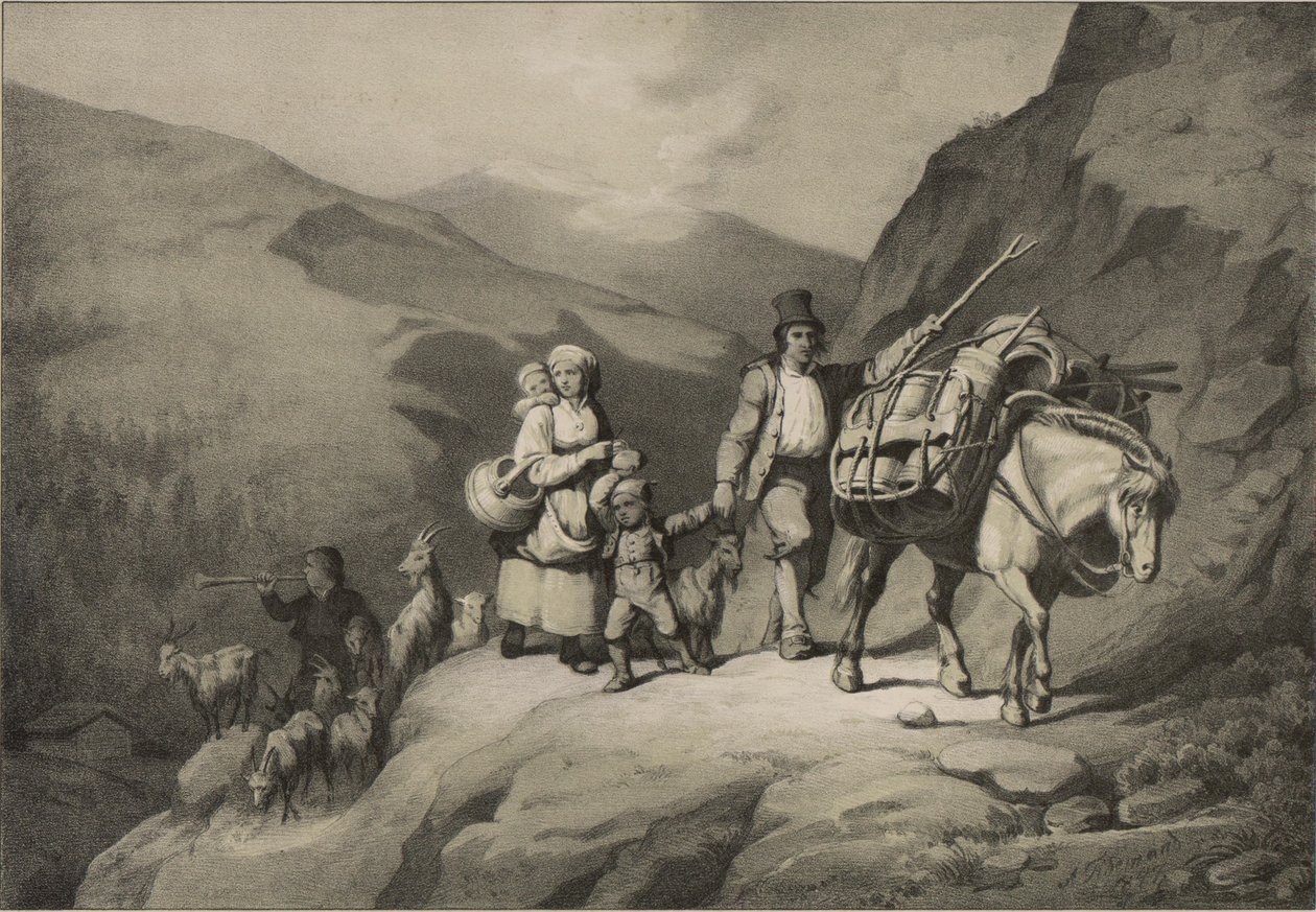 Illustratie uit het boek Noorwegen voorgesteld in tekeningen van Asbjørnsen, P.Chr. en uitgegeven door Chr. Tønsberg (no, 1848) door Adolph Tidemand