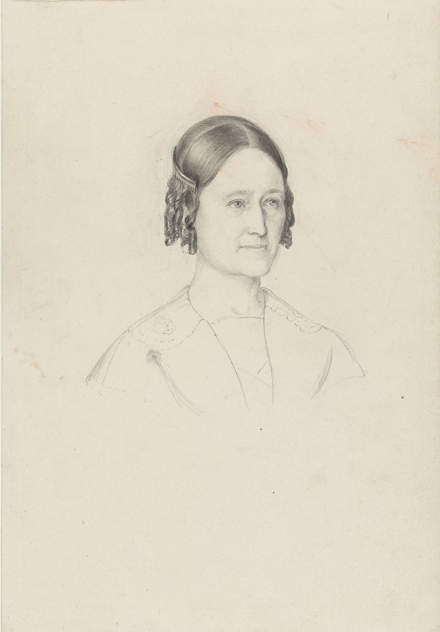 De vrouw van de kunstenaar, Johanne Tidemand door Adolph Tidemand