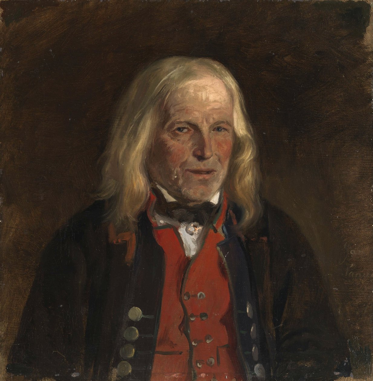 Portretstudie van de boer Jan Sandve [?] door Adolph Tidemand