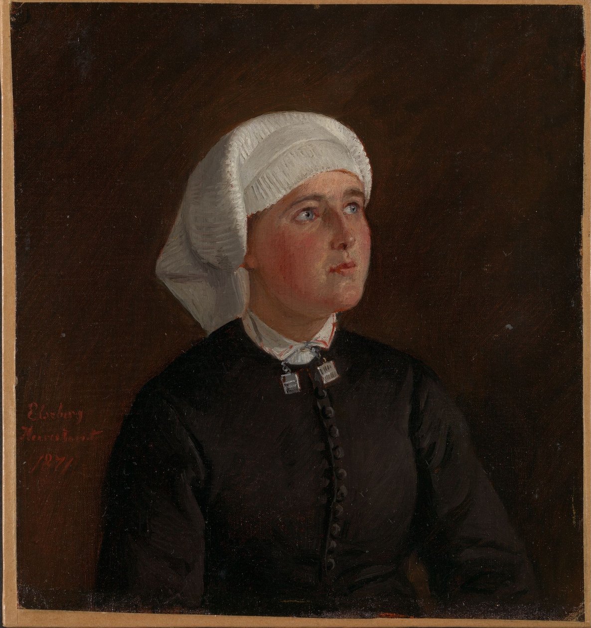 Portret van Elseberg Herrestvedt door Adolph Tidemand