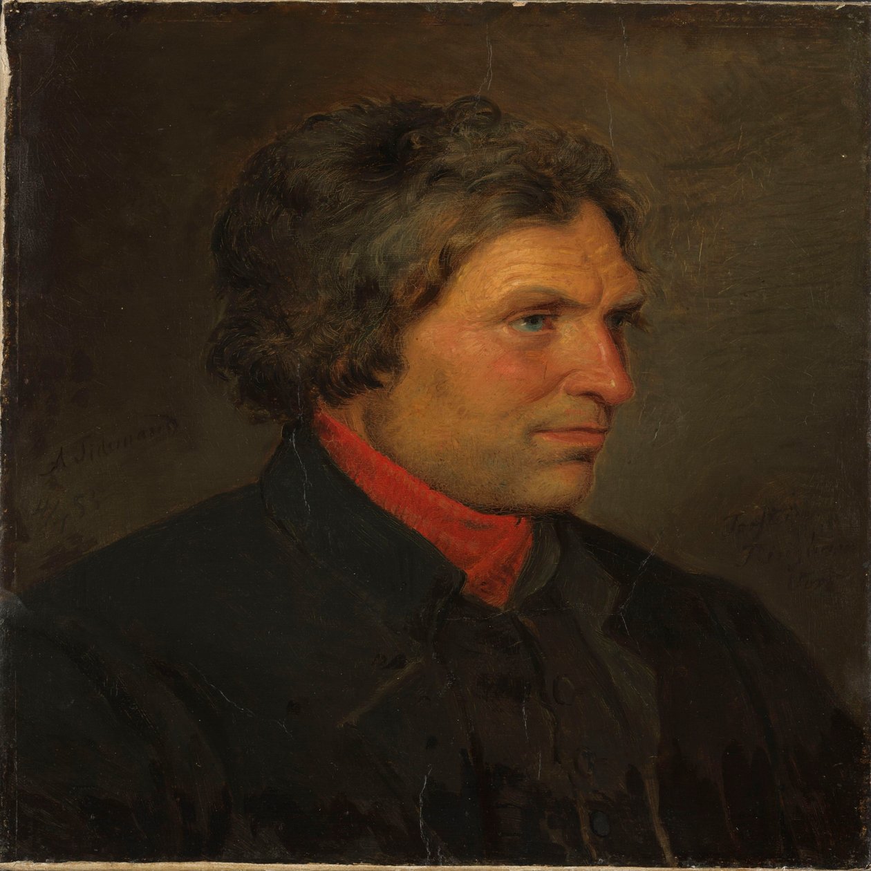 Portret van de boer Torstein Ringheim uit Voss door Adolph Tidemand