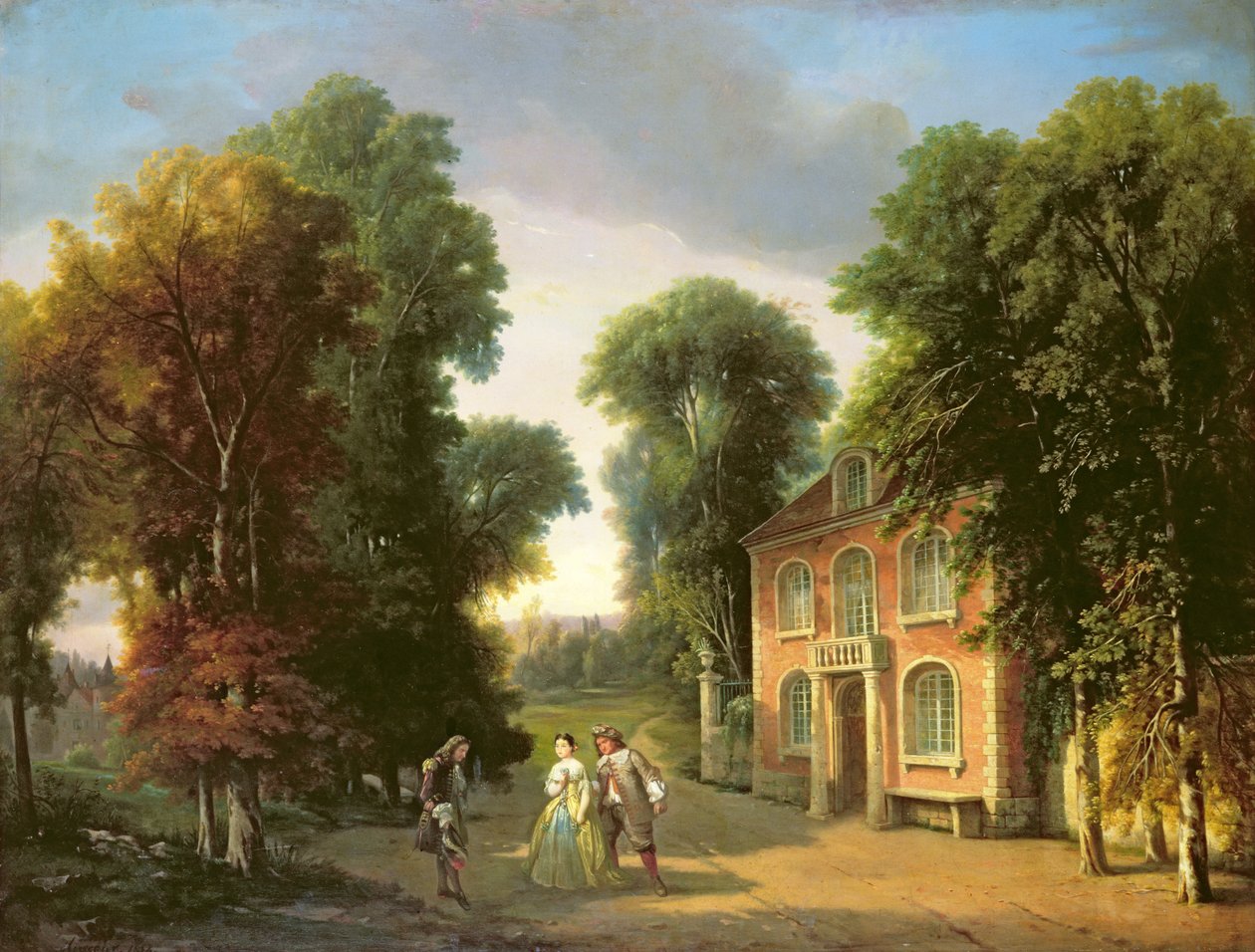 Een scène uit Georges Dandin door Moliere (1622-73) 1852 door Adolphe Mirecourt