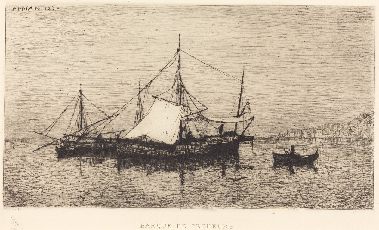 Vissersboot door Adolphe Appian