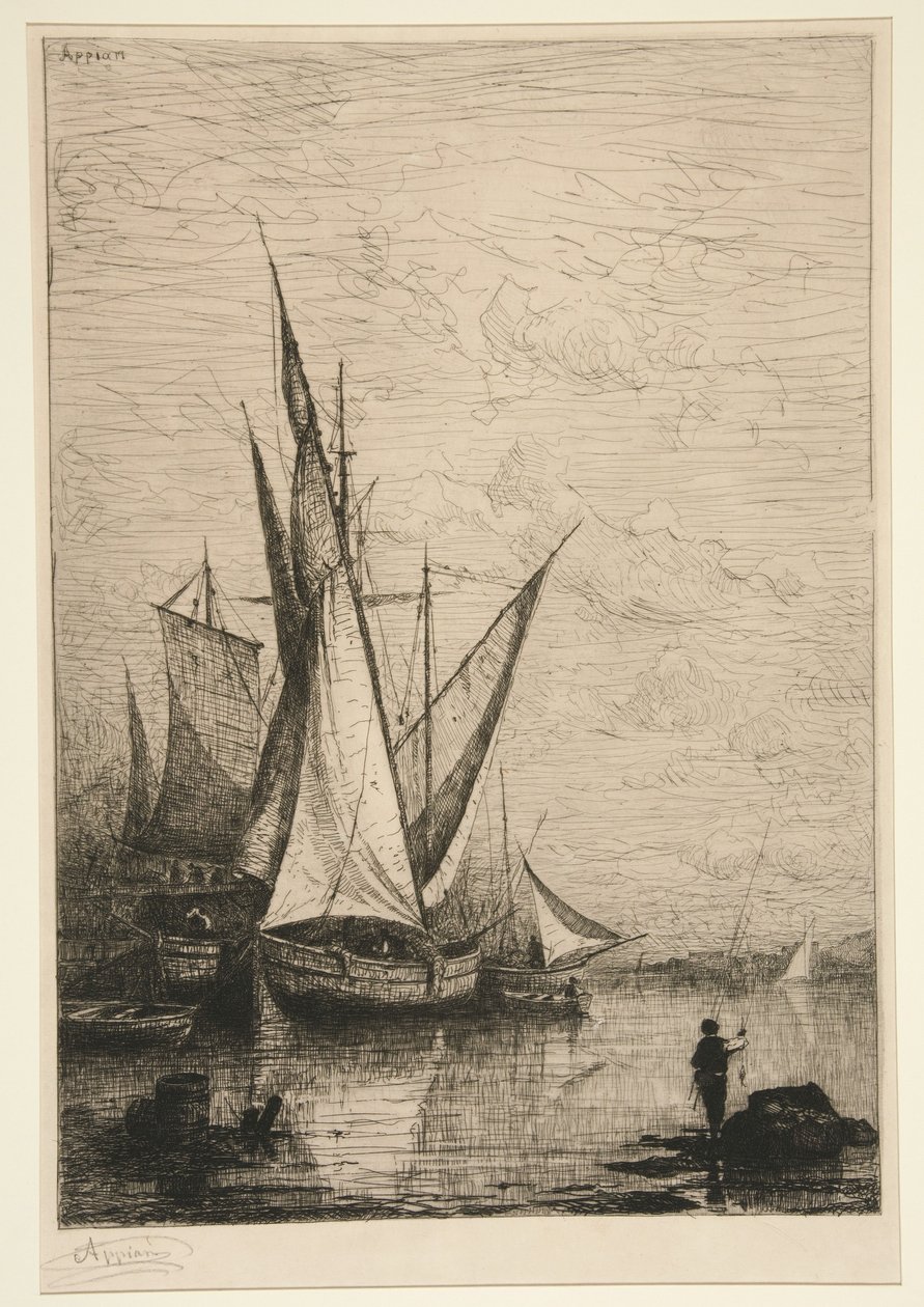 De haven van Genua door Adolphe Appian