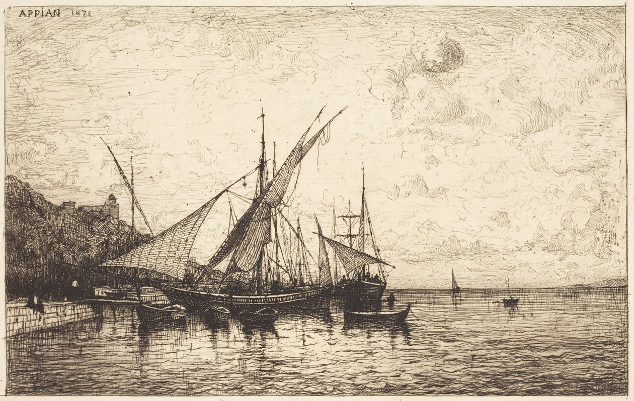 De haven van Monaco door Adolphe Appian