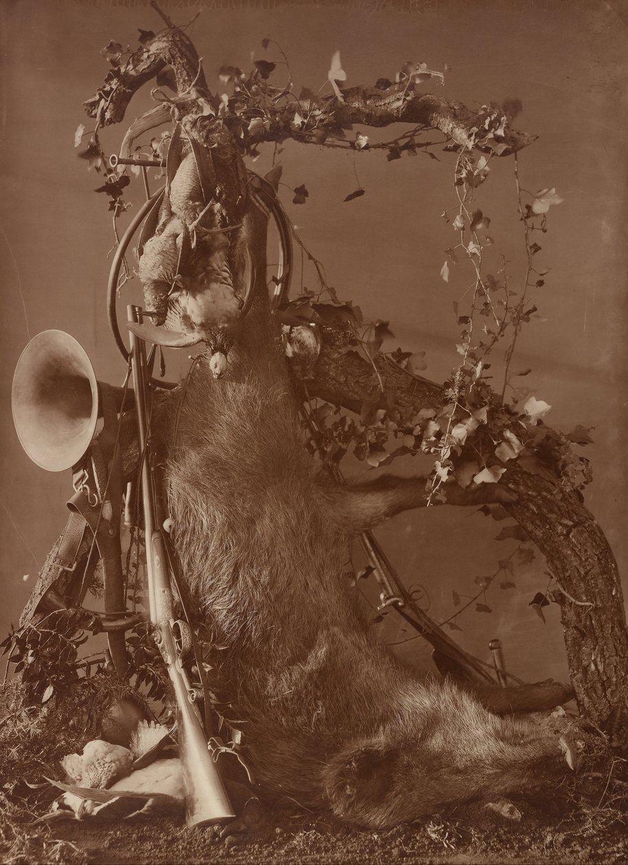 Stilleven van een Jachtscène door Adolphe Braun