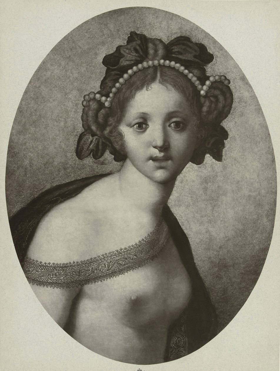 Fotoreproductie van een schilderij van een vrouwelijke figuur, mogelijk een godin door Adolphe Braun and Cie. (attributed to)