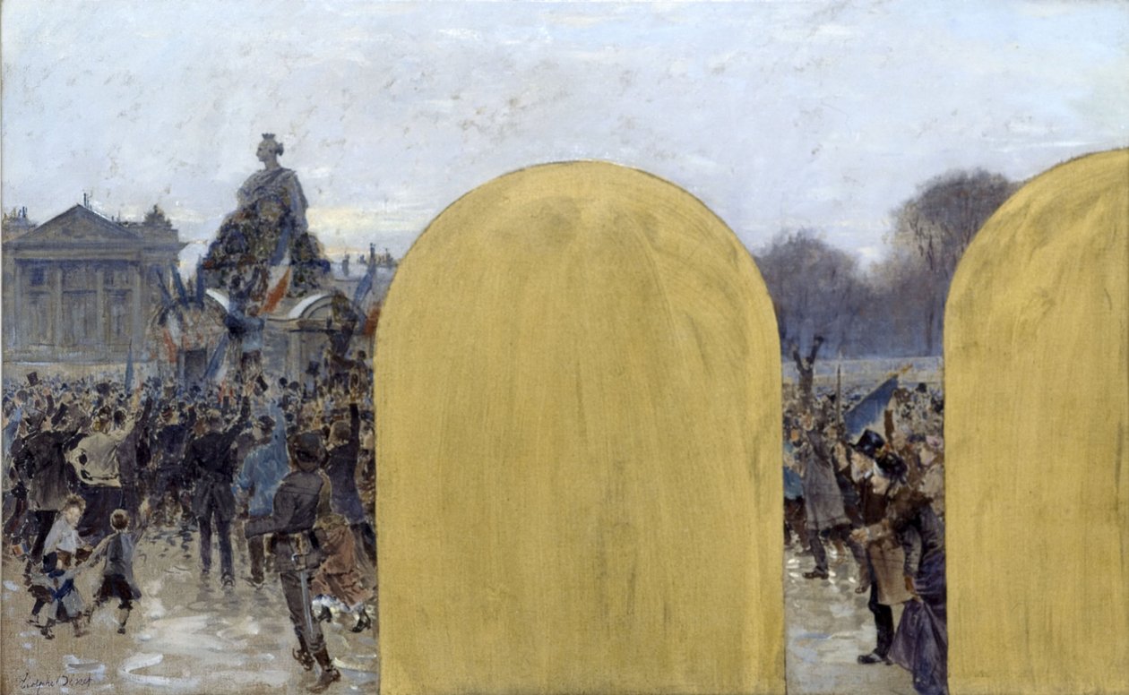 Schets voor het kantoor van de prefect in het stadhuis van Parijs: Verzameling voor het standbeeld van Straatsburg door Adolphe Gustave Binet