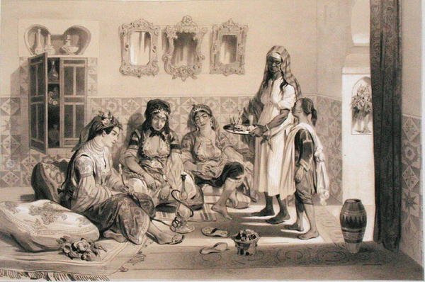 Vrouwen van Algiers, uit een boek ter herdenking van het Franse Expeditieleger dat Algiers in 1830 veroverde door Adolphe Jean Baptiste Bayot
