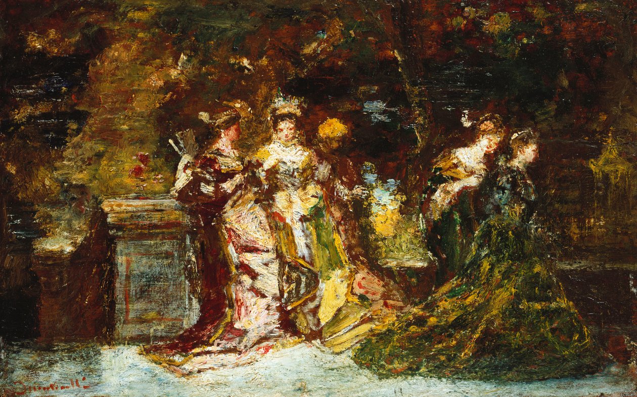 Fête Galante, ca. 1870 door Adolphe Joseph Thomas Monticelli