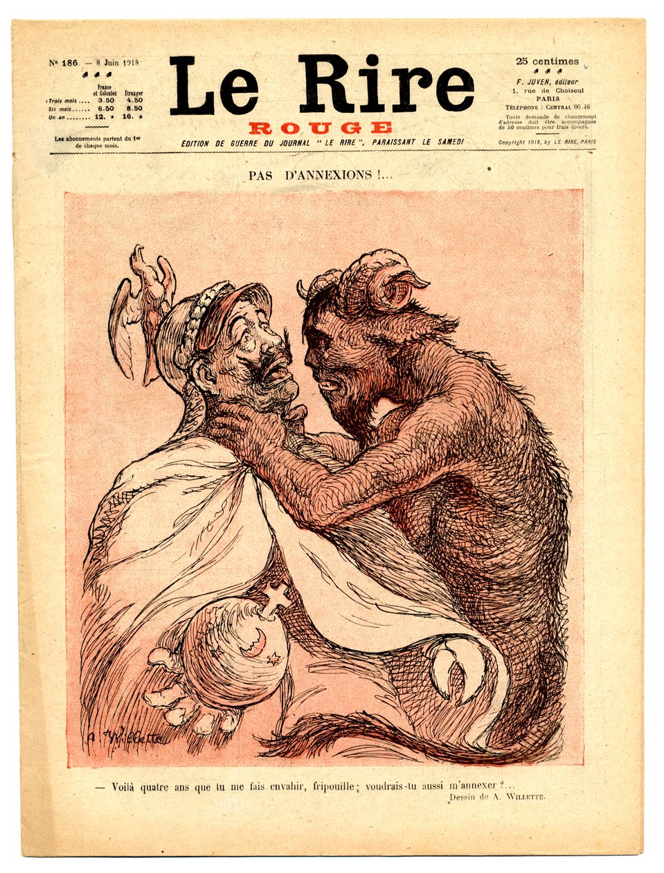 Omslag van Le Rire Rouge, Satirisch in kleuren door Adolphe Leon Willette