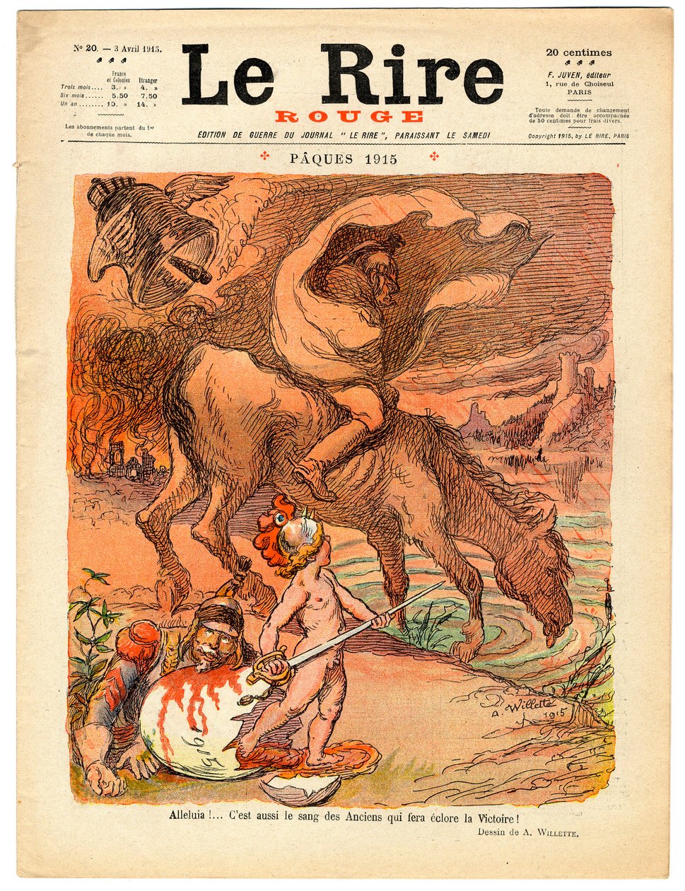 Omslag van The Red Laughter, Satirisch in Kleuren door Adolphe Leon Willette