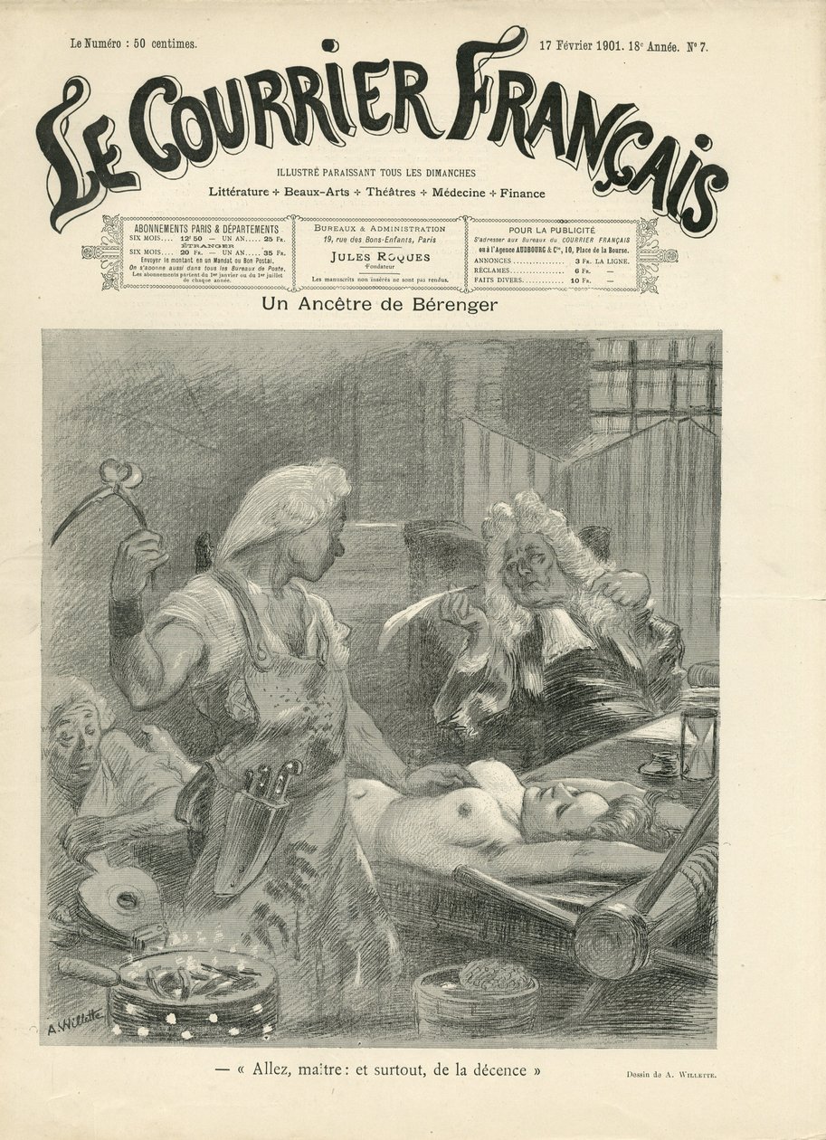 Illustratie van Adolphe dit Willette voor de omslag van Le Courrier francais door Adolphe Leon Willette