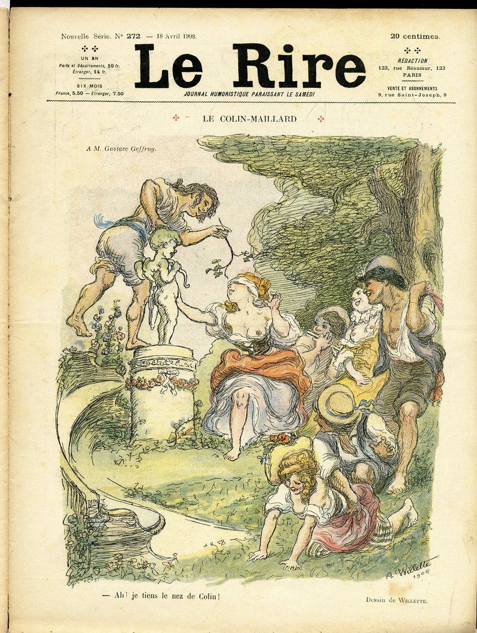 Illustratie van Adolphe dit Willette voor de omslag van Le Rire door Adolphe Leon Willette