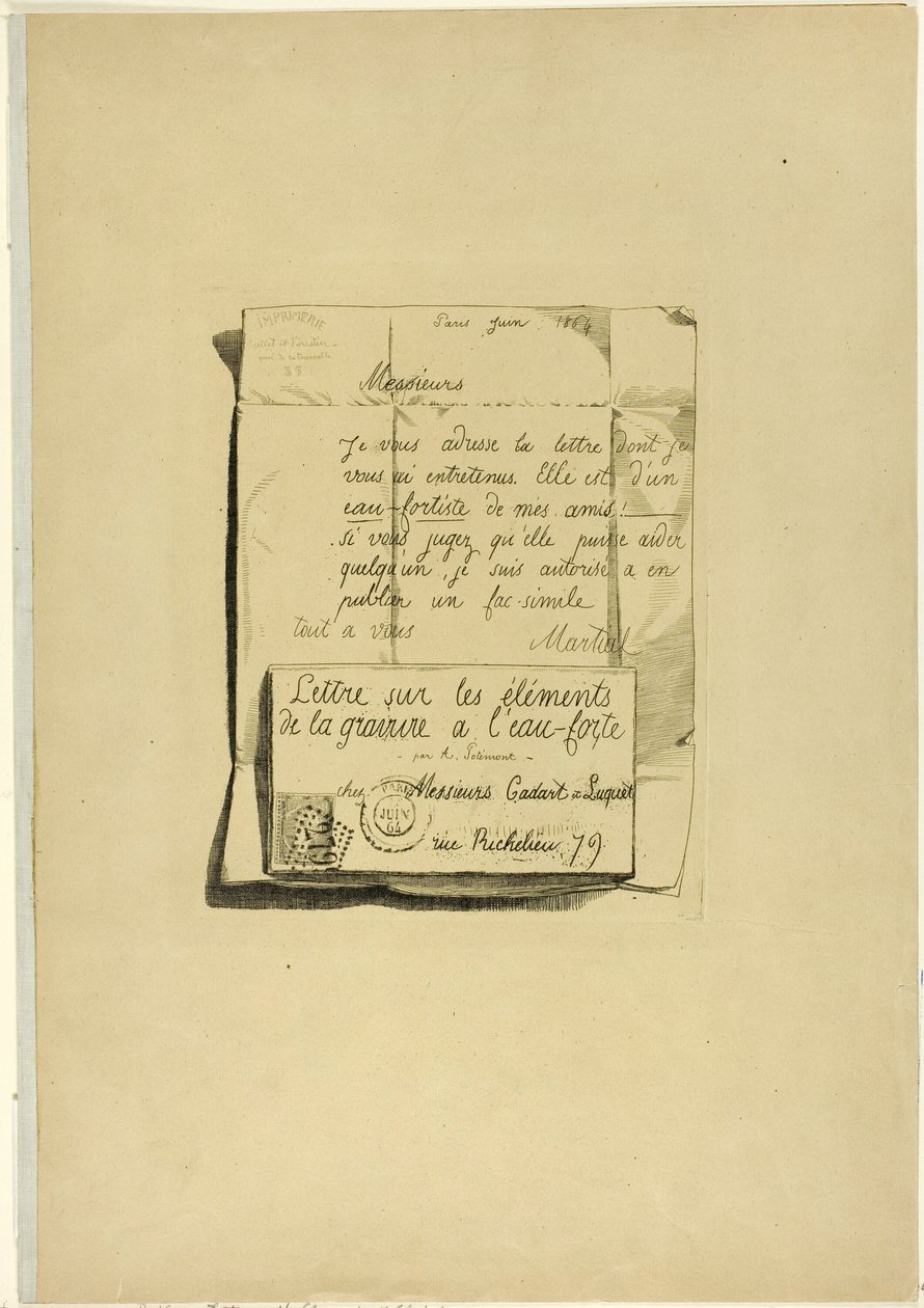 Brief over de elementen van etsen door Adolphe Martial Potemont