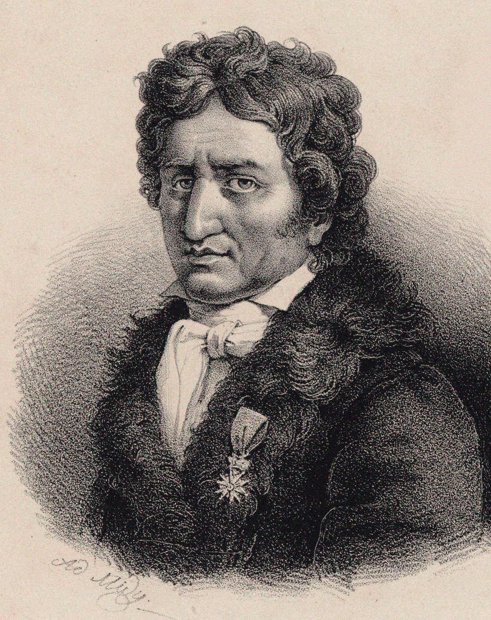 Portret van de componist Pierre-Alexandre Monsigny 1729-1817 door Adolphe Midy
