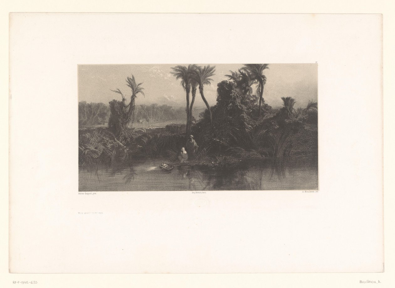 Mozes in het rieten mandje door Adolphe Mouilleron