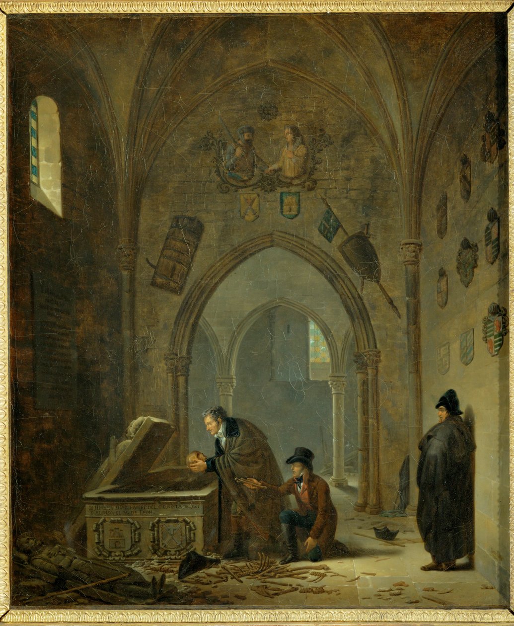Levende Denon, in Spanje, brengt de overblijfselen van Cid en Chimène terug naar hun graven ... door Adolphe Roehn