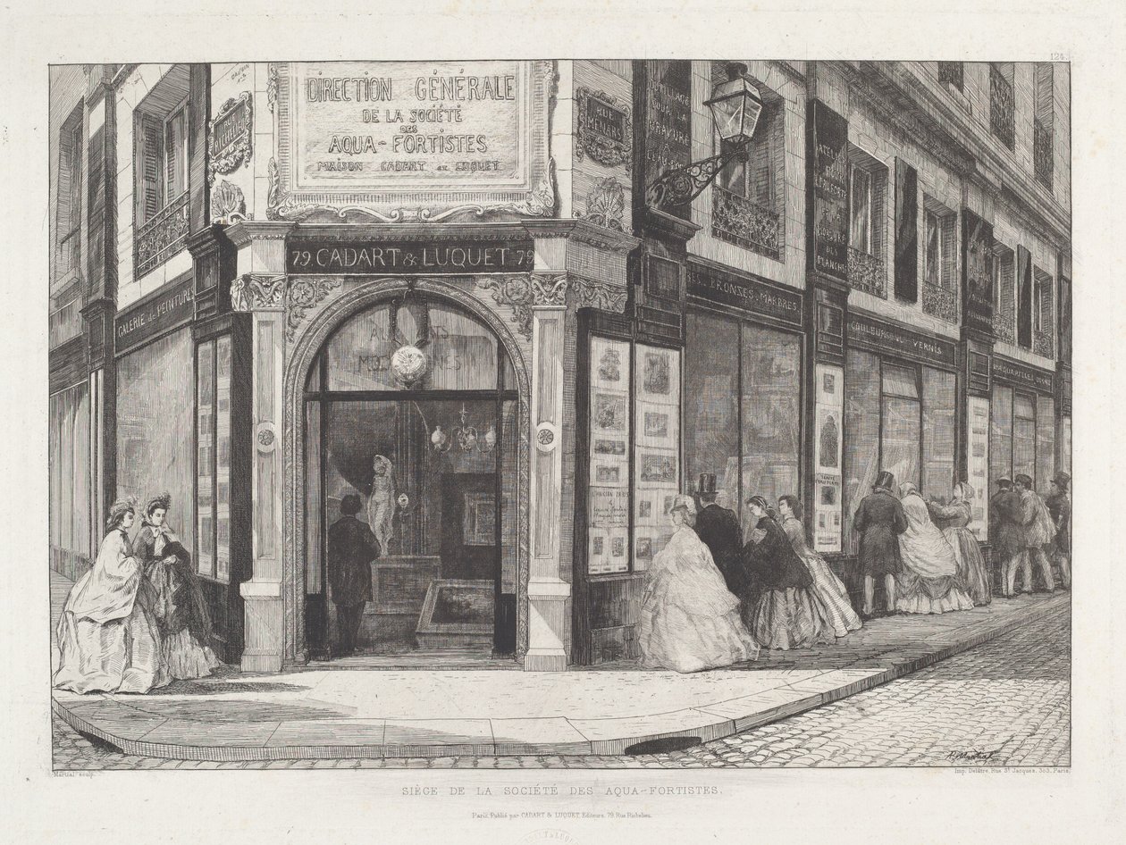 Zetel van de Vereniging van Etsers door Adolphe Théodore Jules Martial Potémont