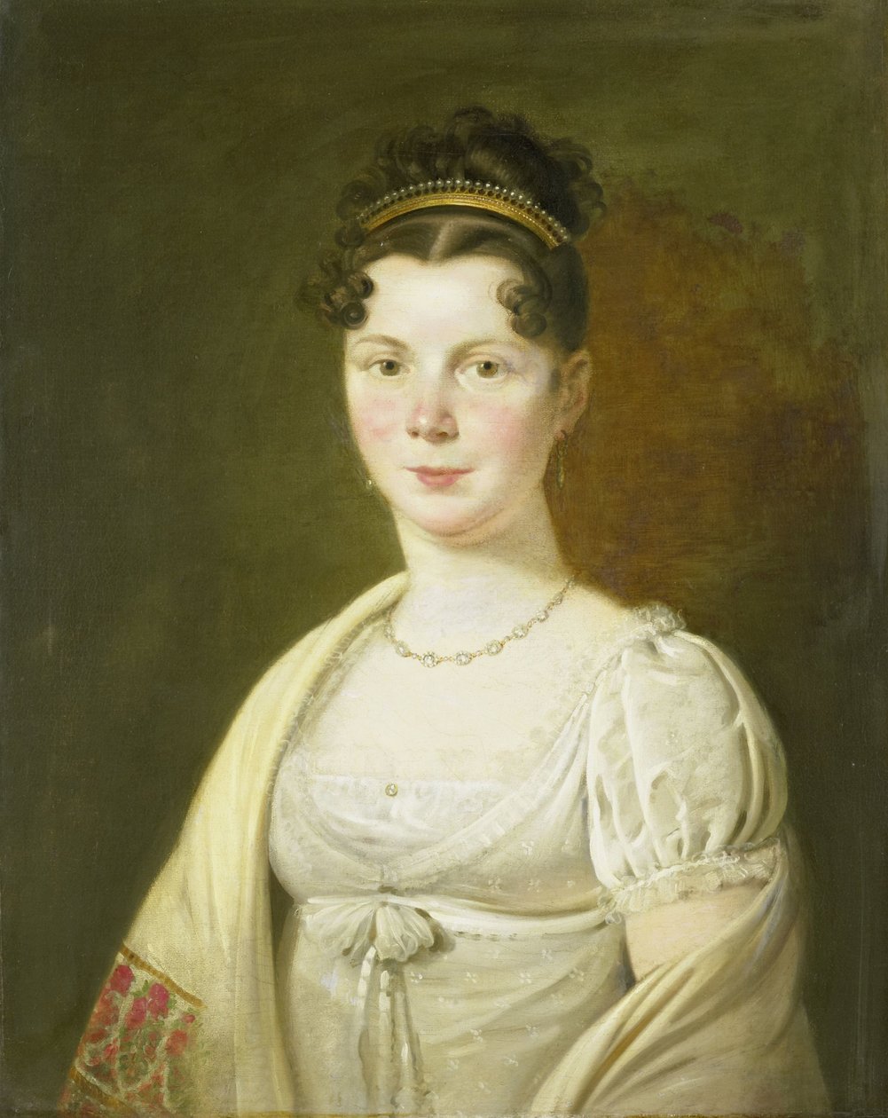 Portret van Wilhelmina Maria Haack (1786-1857), vierde vrouw van Gerrit Verdooren door Adriaan de Lelie