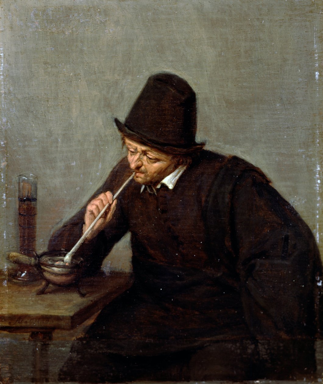 Een man die rookt door Adriaen Jansz. van Ostade