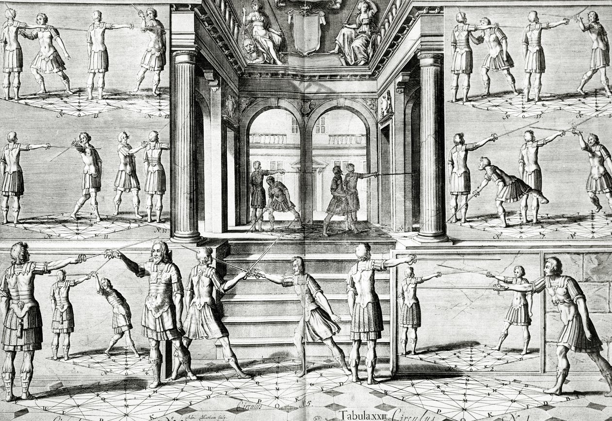 De schermles door Adriaen Matham
