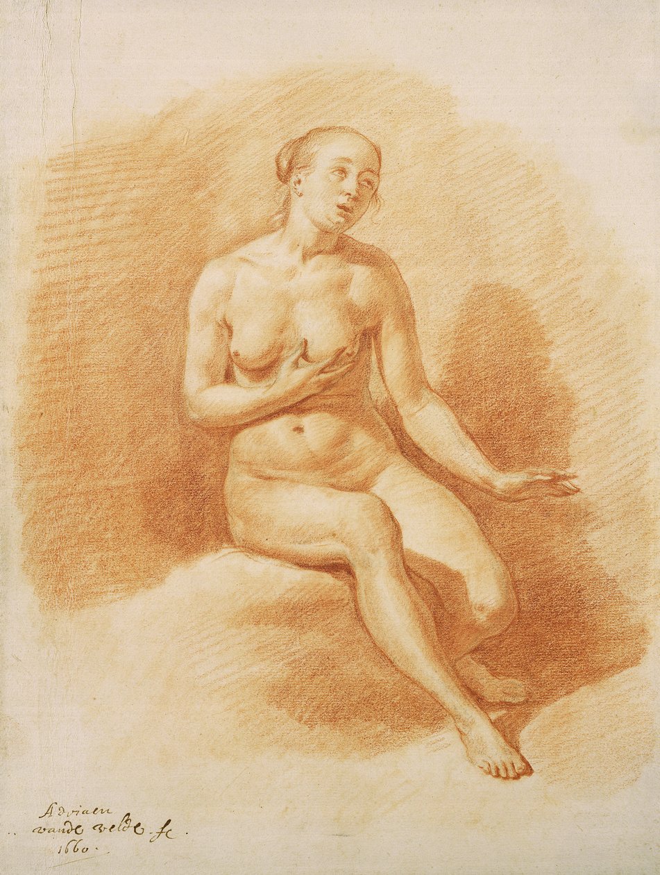 Vrouwelijk naakt, 1660 door Adriaen van de Velde