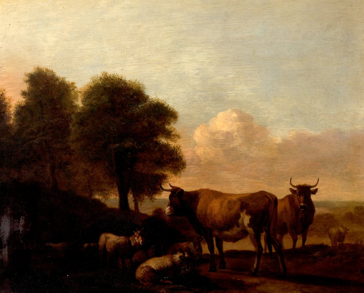 Landschap met vee door Adriaen van de Velde